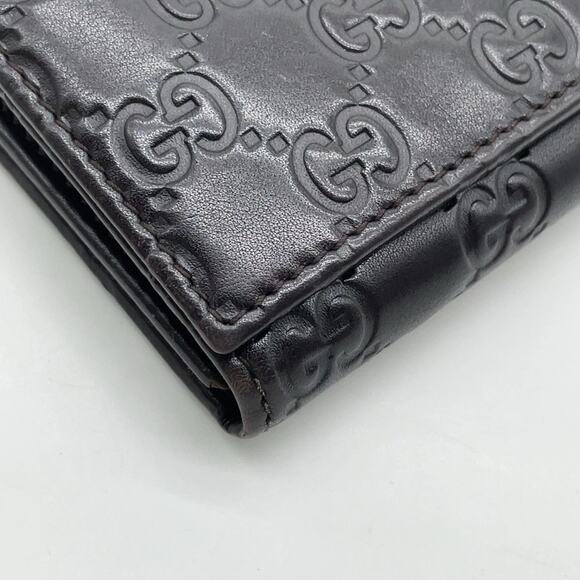 Auth Gucci Guccissima Black Leather Bi-fold Long Wallet W/Box - Picture 7 of 15